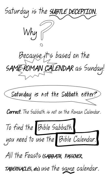Saturday is the SUBTLE DECEPTION. Saturday is the SUBTLE DECEPTION.